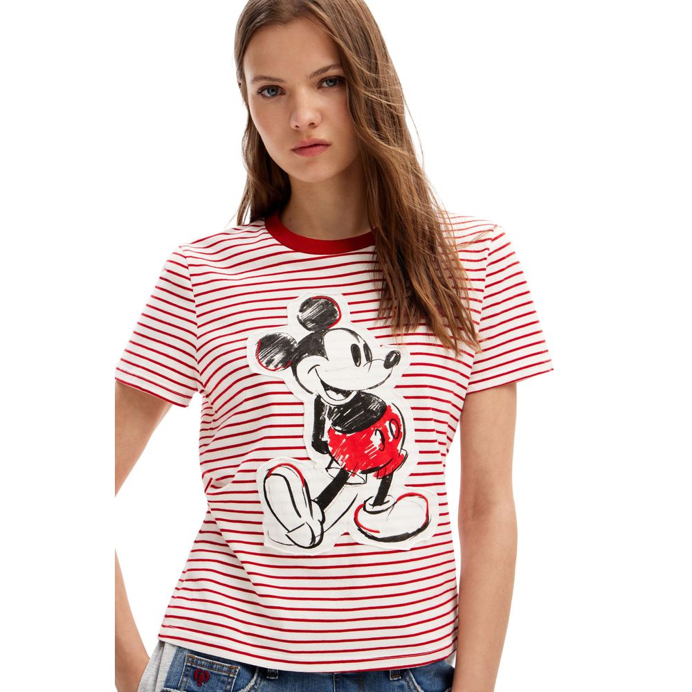 Desigual Disney Mickey Mouse Cotton Top - Red