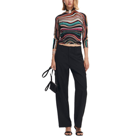 Desigual Turquoise Viscose Sweater