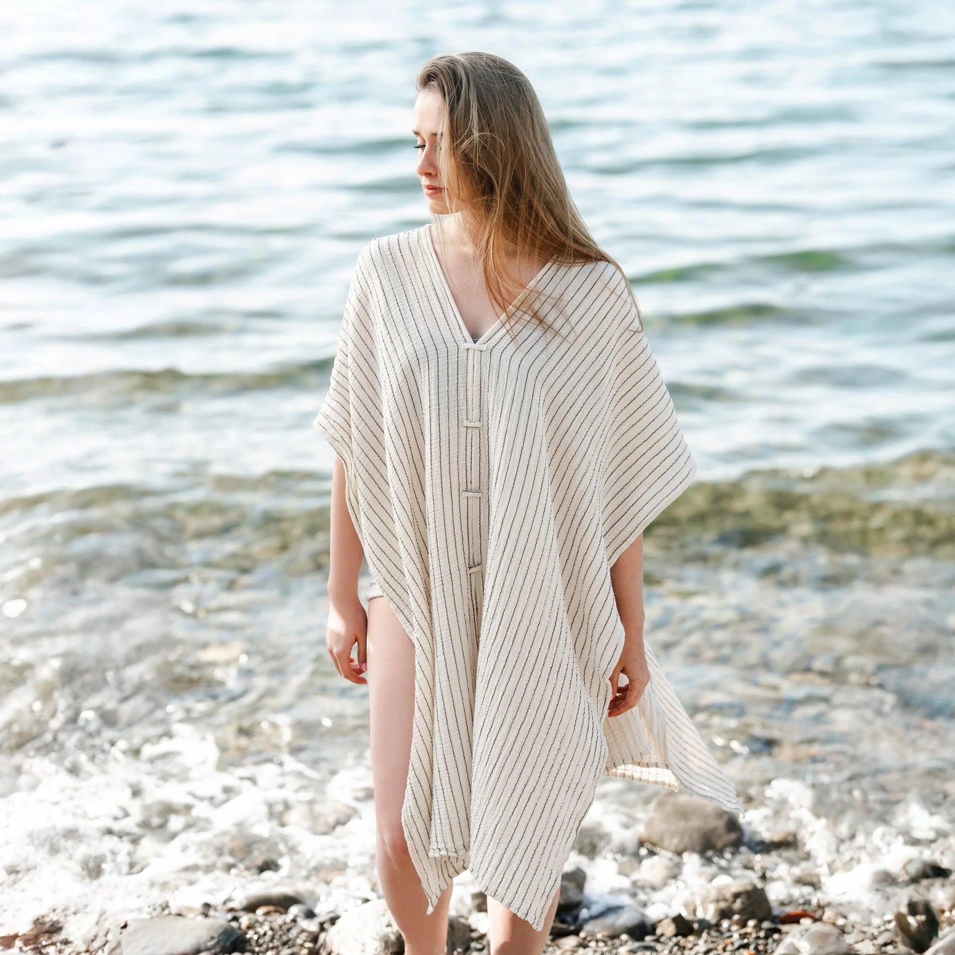 Double Gauze Cotton Tunic Cover Up Swimsuit