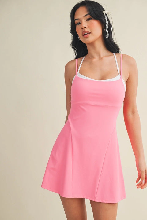 Double Layered Dress - Hot Pink