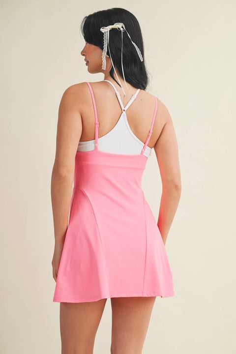 Double Layered Dress - Hot Pink