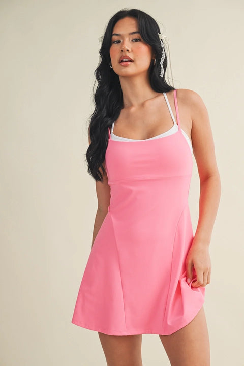 Double Layered Dress - Hot Pink