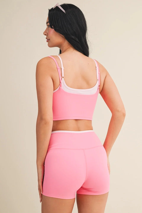 Double Layered Tank Top - Hot Pink