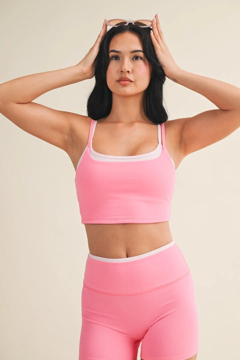 Double Layered Tank Top - Hot Pink