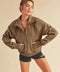 Dove Funnel Neck Half Zip - Brown