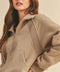 Dove Funnel Neck Half Zip Sweatshirt - Oat
