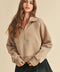 Dove Funnel Neck Half Zip Sweatshirt - Oat