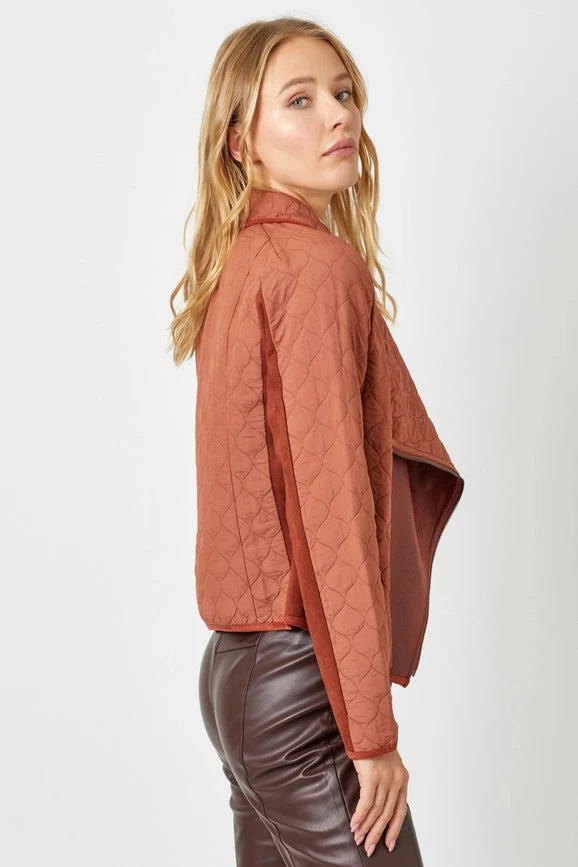 Drape Quilting Jacket - Brick