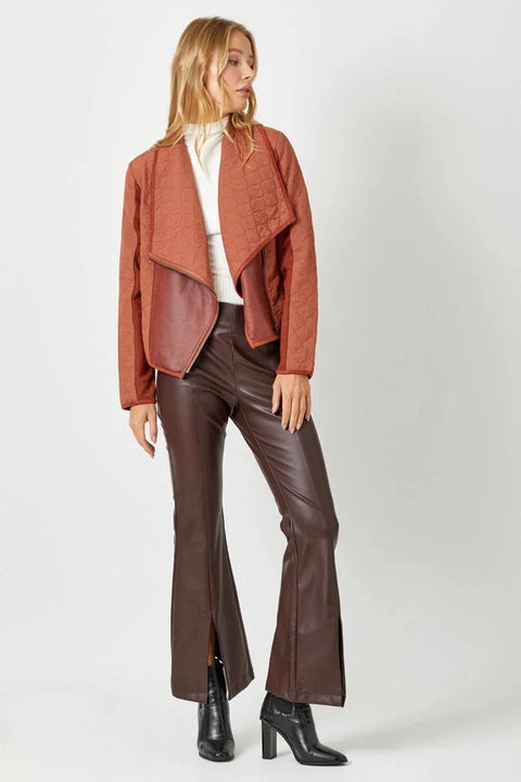 Drape Quilting Jacket - Brick