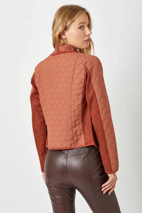 Drape Quilting Jacket - Brick