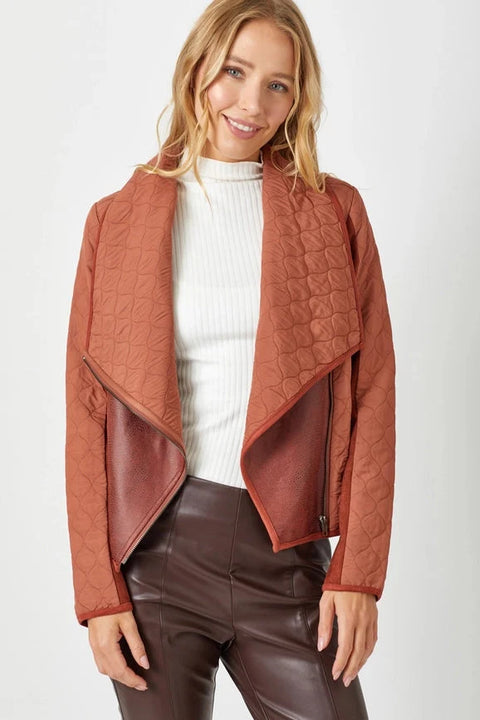 Drape Quilting Jacket - Brick