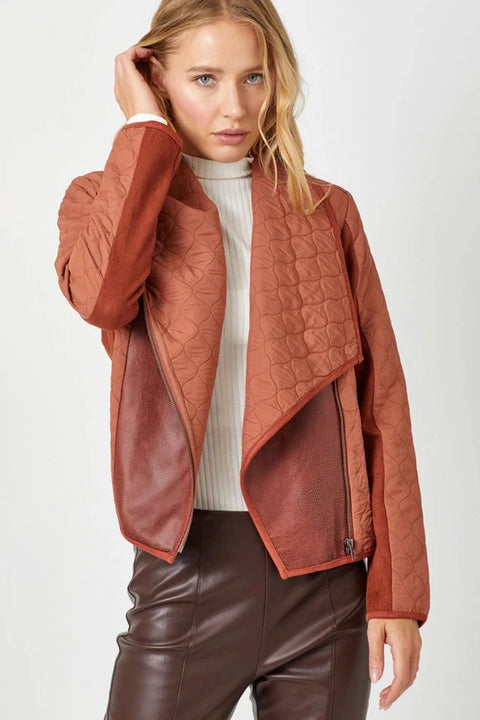 Drape Quilting Jacket - Brick