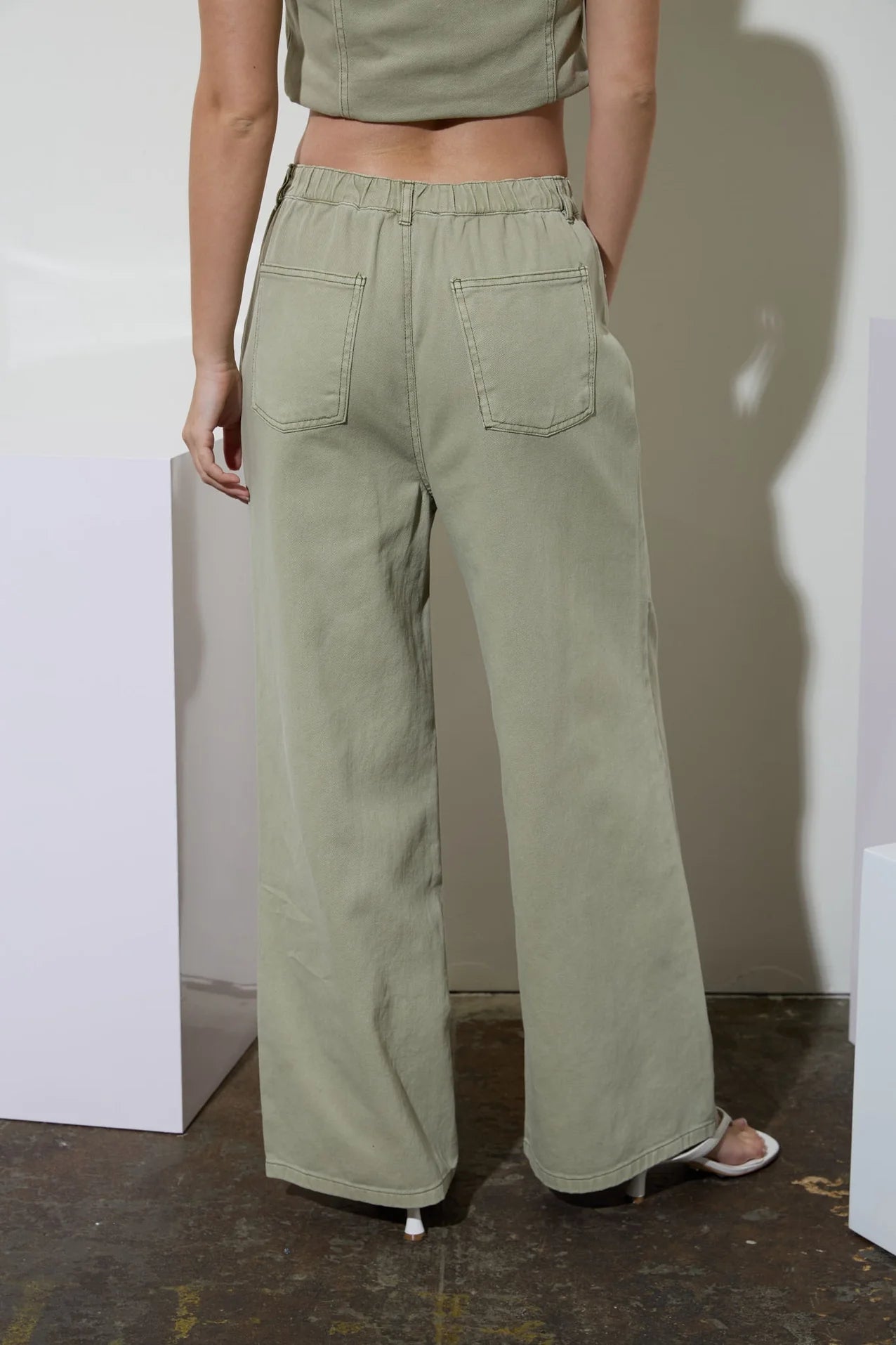 Drawstring Detail Denim Pants