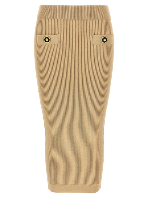 Balmain Ribbed Midi Skirt