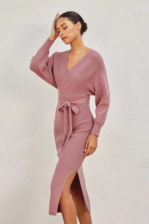 Easy To Love Knit Midi Dress in Dried Rose