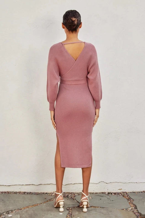 Easy To Love Knit Midi Dress in Dried Rose