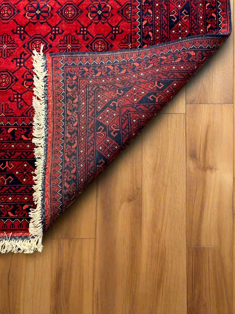 Terkaman Tribal Afghan Oriental Rug, size 8' 11" x 11" 4" (C)