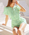 Embroidered Floral Short-Sleeve Romper