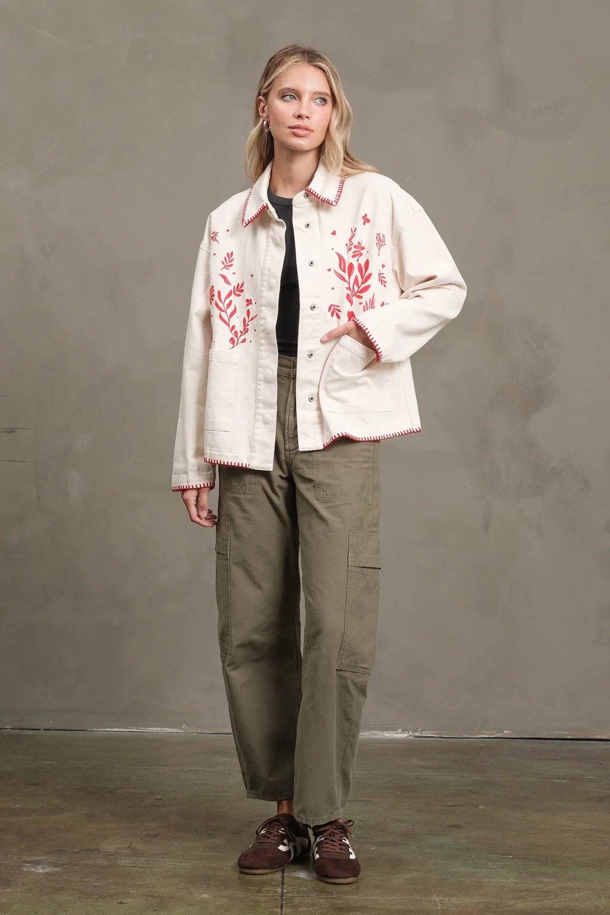 Embroidered Folk Jacket - Cream