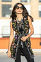 Embroidered Sleeveless Tie-Front Vest