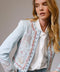 Embroidered Studded Denim Jacket