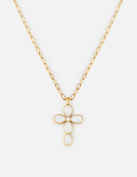Eternal Light Cross Paperclip Chain Necklace