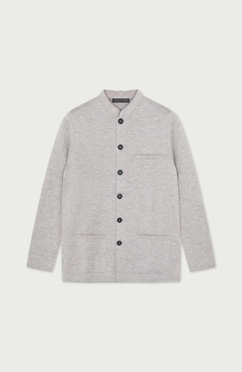 Extra Fine Merino Wool Knitted Nehru Jacket