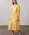 Eyelet Detail Waist Tie Midi Dress