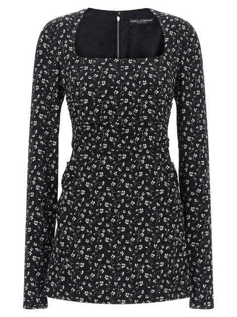 Dolce & Gabbana Black Flower Dress