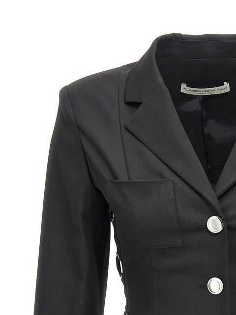 Alessandra Rich Single Breast Lace-up Blazer Jacket