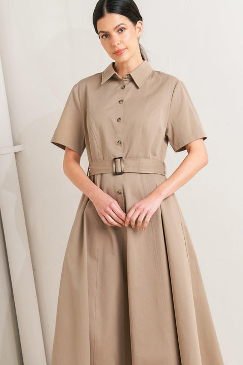 LUCKY ME WOVEN MIDI DRESS
