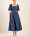 ALL SPRUCED UP DENIM MIDI DRESS