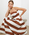 EVERYDAY HUSTLE RUST WOVEN MIDI DRESS