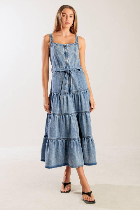 SUNSHINE STATE OF MIND INDIGO DENIM DRESS
