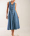 THE JOURNEY BEGINS BLUE DENIM MIDI DRESS