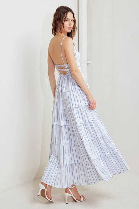 BREEZE NOTE WOVEN MIDI DRESS