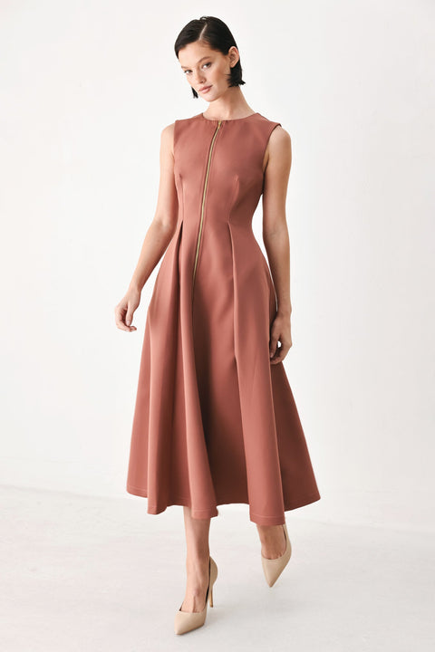 CLAY MODERN SWAY WOVEN MIDI DRESS
