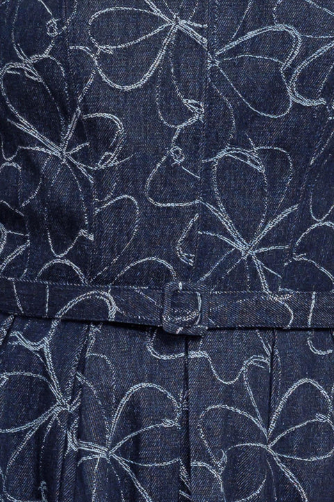 MOONDUST GARDEN DENIM MIDI DRESS