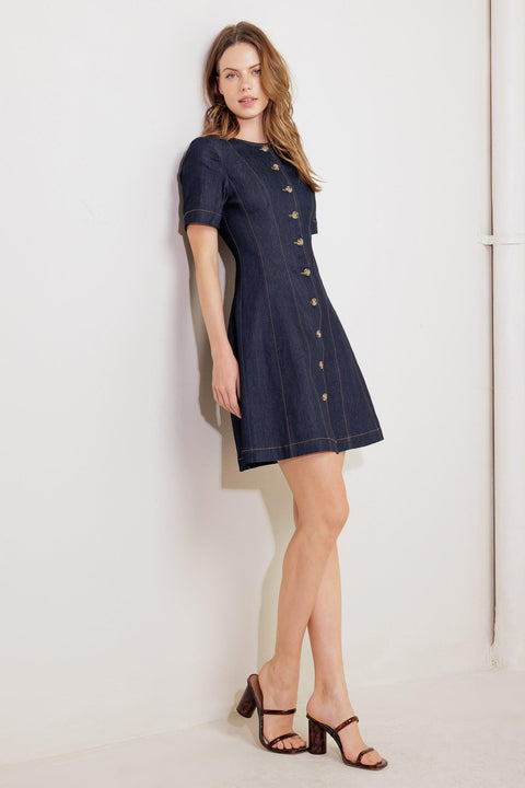 INDIGO TEMPO DENIM MINI DRESS