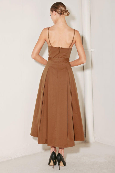 SUNSET SILHOUETTE WOVEN MIDI DRESS
