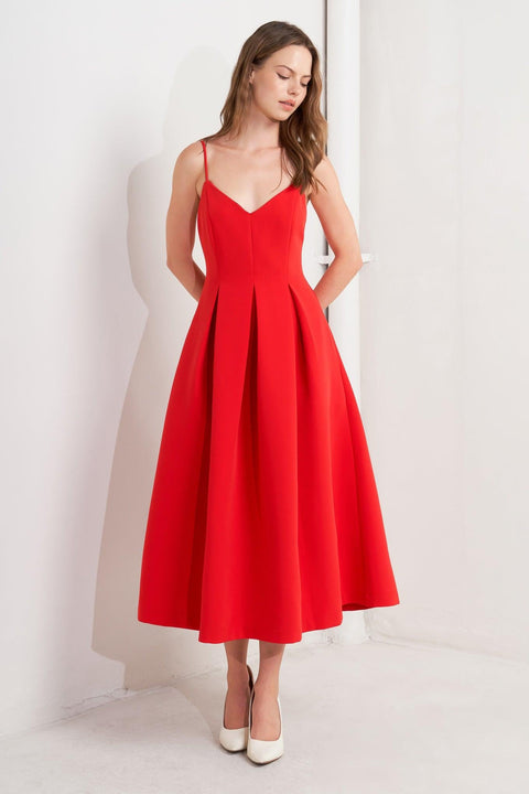 RUBY AFFAIR WOVEN MIDI DRESS