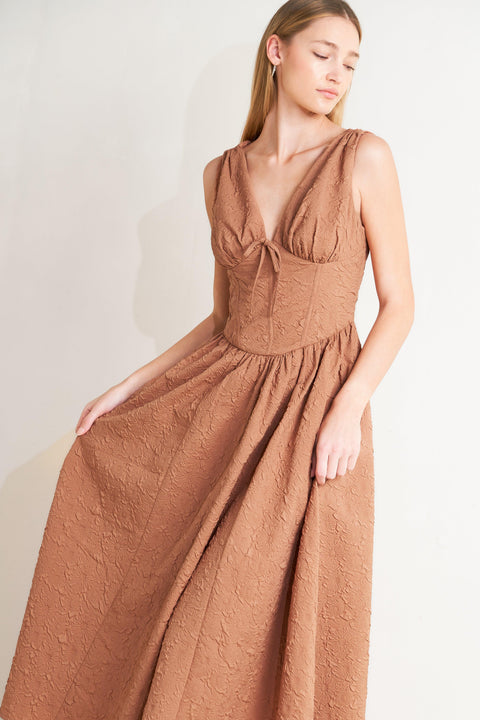 EARTHBOUND CHARM WOVEN MIDI DRESS