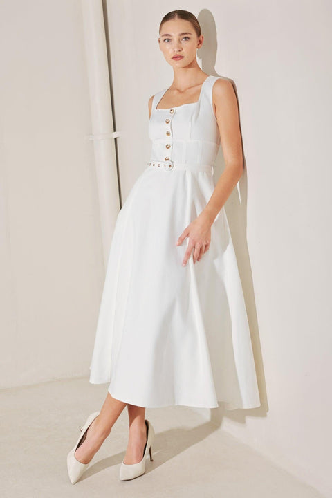 SUMMER SOCIAL WOVEN MIDI DRESS