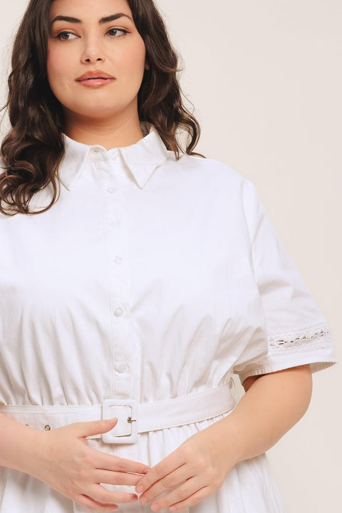 ELEGANT ENCOUNTER WOVEN MIDI DRESS