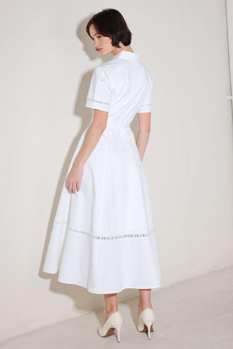 ELEGANT ENCOUNTER WOVEN MIDI DRESS
