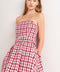 CHERRY CHECK TWEED MINI DRESS
