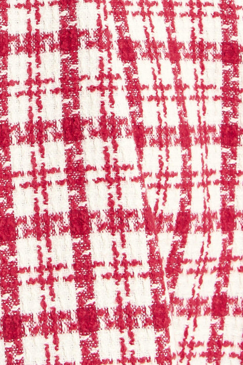 CHERRY CHECK TWEED MINI DRESS