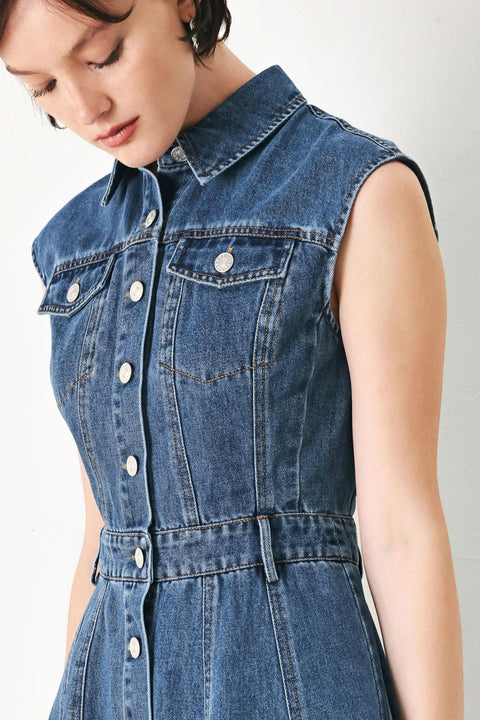 CASUAL GLAM DENIM MINI DRESS