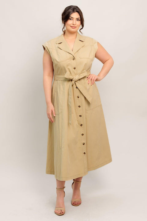 NATURAL INSTINCT WOVEN MIDI DRESS