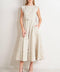 STATEMENT IN IVORY WOVEN MIDI DRESS
